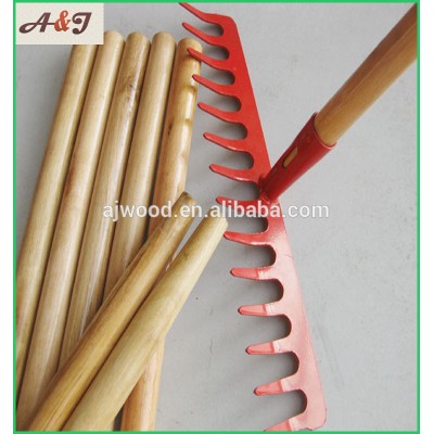 Two times Varnished eucalyptus wooden rake handle tapered end 150*2.5cm